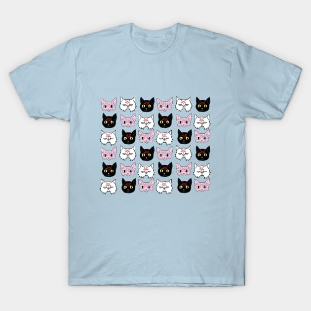 Satan KItties Pattern T-Shirt by HomicidalHugz